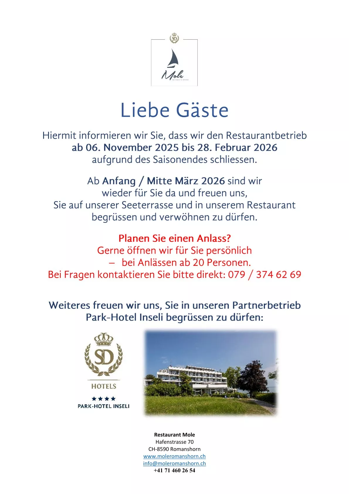 Liebe Gäste_Saisonende_Mole 2025